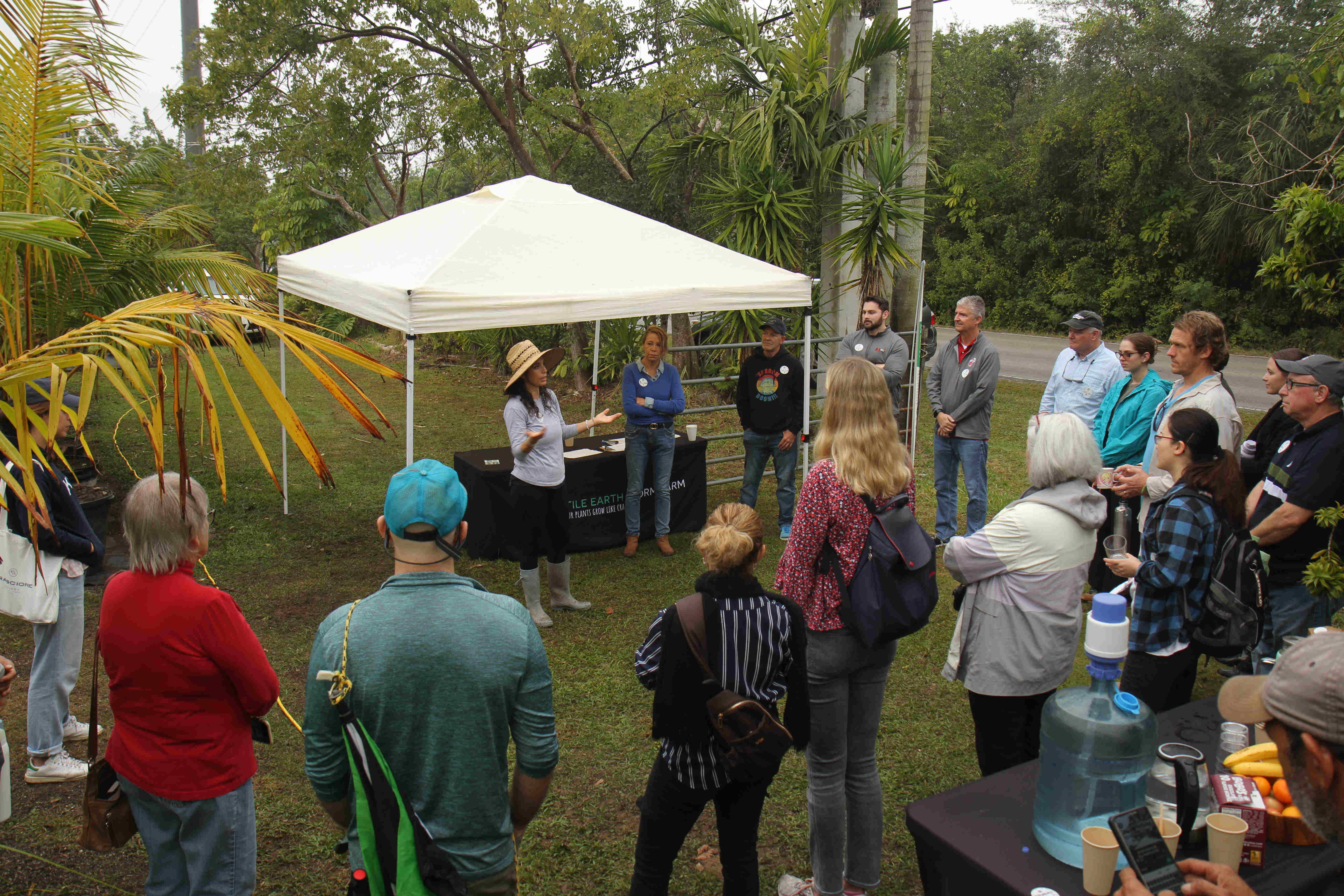 Lively workshop or farm tour group