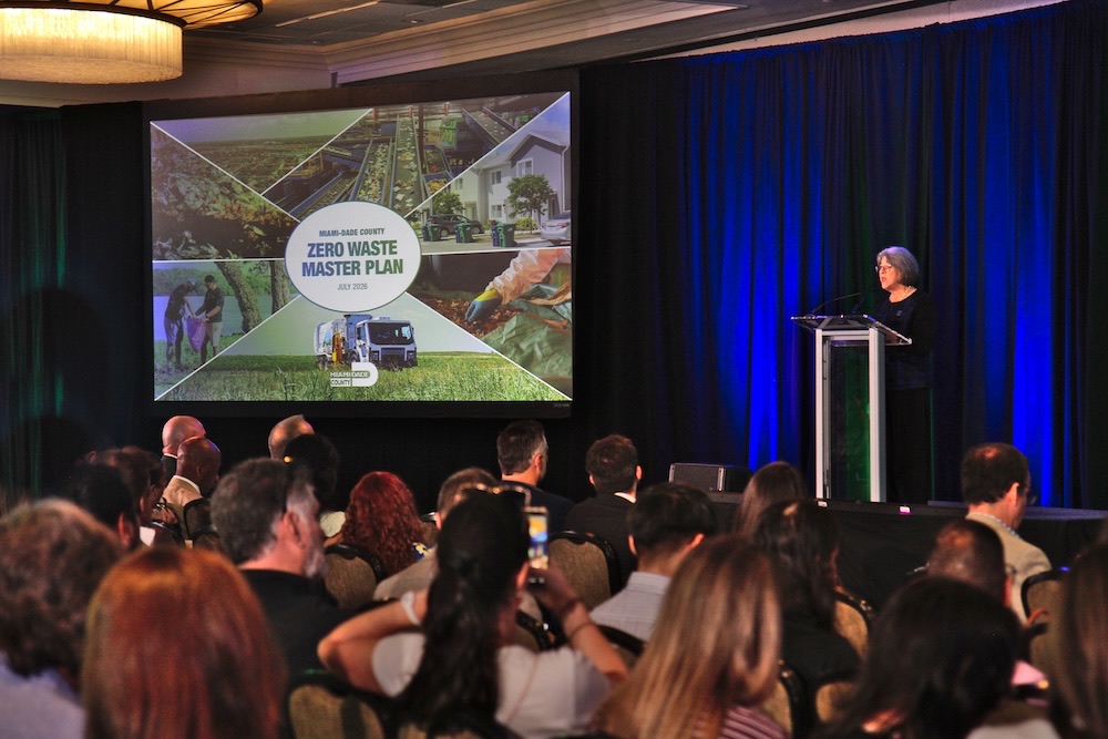 Miami-Dade County Mayor Daniella Levine Cava speaking at the July 31, 2026 press conference announcing the Zero Waste Master Plan